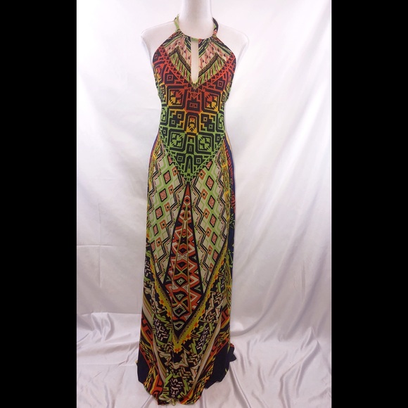 NWOT ⚡Halter Printed Maxi Dress - Picture 1 of 4